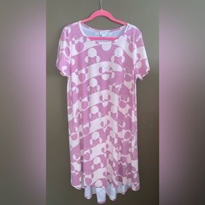 LuLaRoe Pink and White High Low Dress